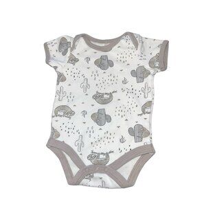 CHICK PEA Baby Boy 6 Months Sloth Cactus Bodysuit 100% Cotton